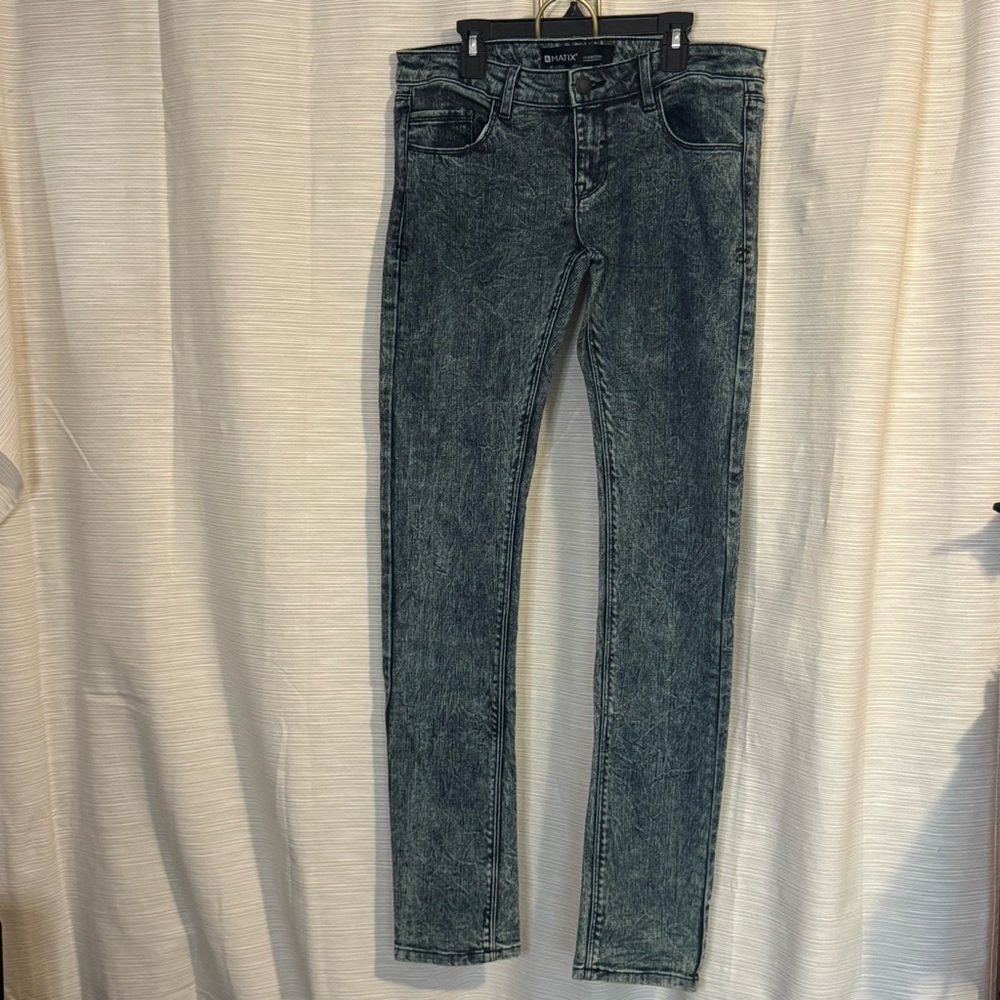 Matix Dark Acid Wash Skinny Jeans